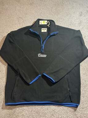 Tailgate NFL Los Angeles Rams 1/4 Zip Fleece Pullover Jacket Size Large Mens NWT